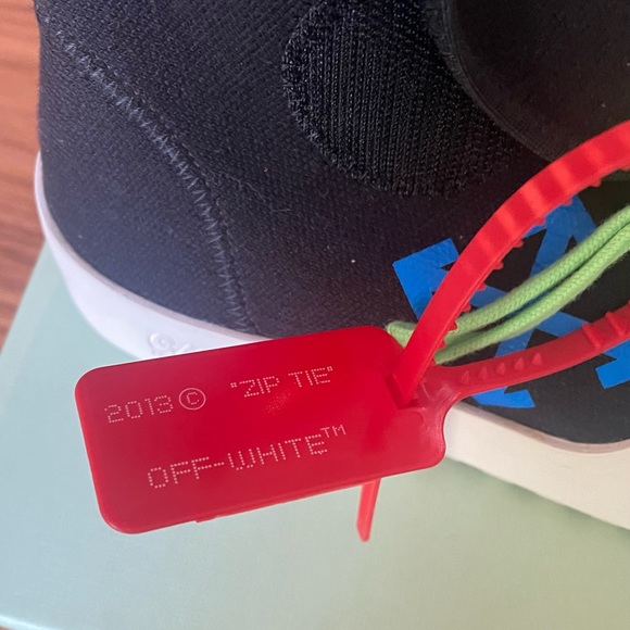 OFF-WHITE C/O VIRGIL ABLOH BLACK MOTO WRAP HIGH TOP SNEAKERS - Picture 6 of 11